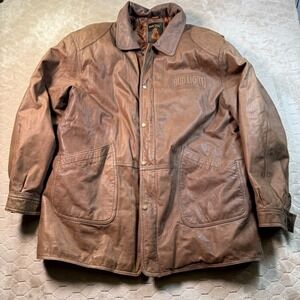 VTG Phase3‎ Aviator Leather Bomber Jacket Mens XL Bud Light Branded See Pics
